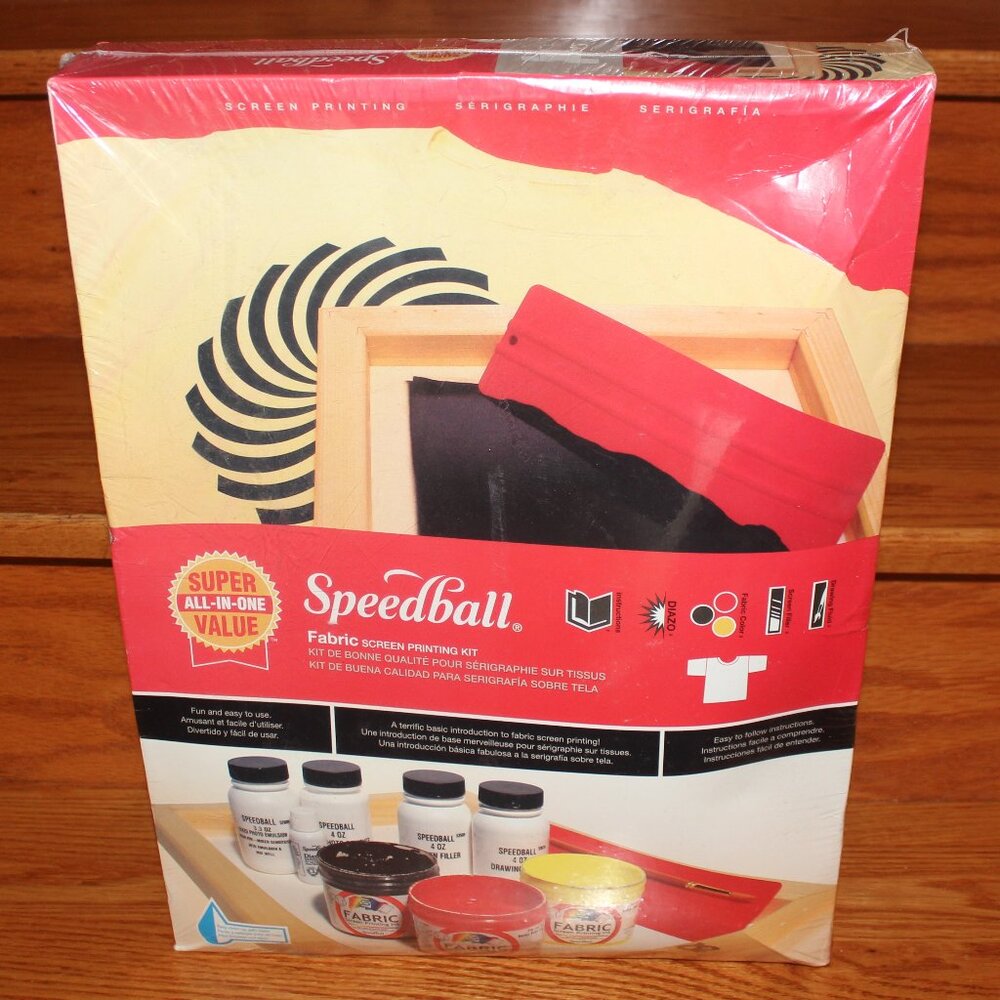 Red Fabric Screen Printing Kit